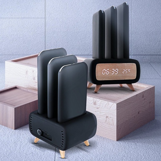 power bank, 8000 mAh, dock, 3db, negru