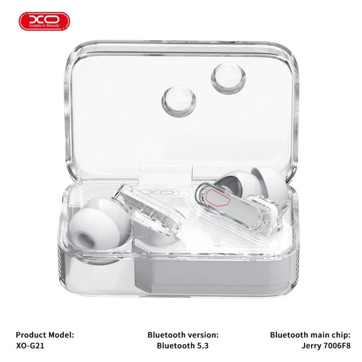 XO G21 fără fir căști (Transparent)