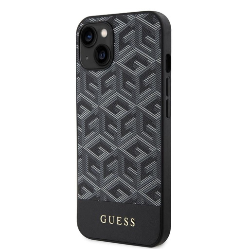 Apple iPhone 15 Guess PU G Cube MagSafe husă (Negru) - GUHMP15SHGCFSEK