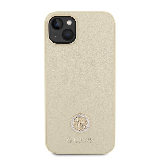 Apple iPhone 15 Guess PU 4G Strass Metal Logo husă (Auriu) - GUHCP15SPS4DGPD