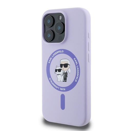 Apple iPhone 16 Pro Max Karl Lagerfeld Liquid Silicone Karl and Choupette MagSafe husă (Mov) – KLHMP16XSCMKCRHU