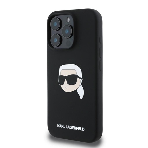 Apple iPhone 16 Pro Max Negru Karl Lagerfeld Liquid Silicone Karl Head MagSafe husă (Negru) – KLHMP16XSKHPPLK