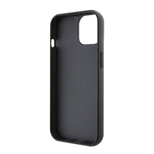 Apple iPhone 16 Karl Lagerfeld Fixed Glitter Metal Iconic husă (Negru) – KLHCP16SGKNPSK