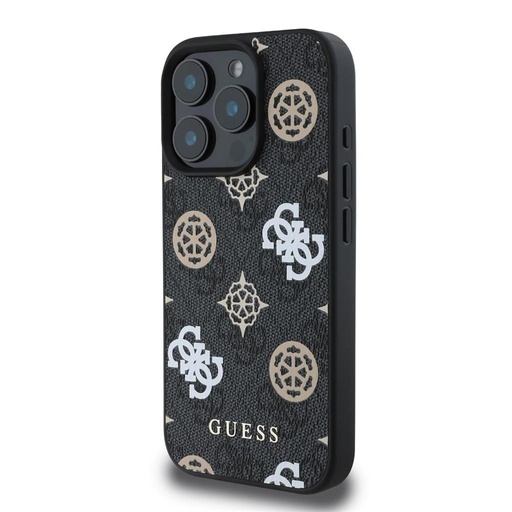 Apple iPhone 16 Pro Max Guess PU 4G Peony MagSafe husă (Negru) - GUHMP16XP4PWPK