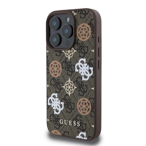 Apple iPhone 16 Pro Max Guess PU 4G Peony MagSafe husă (Maro) - GUHMP16XP4PWPW