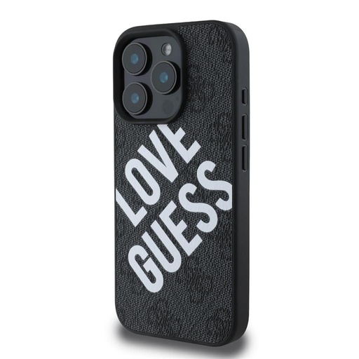 Apple iPhone 16 Pro Guess PU Leather 4G Big Love Logo MagSafe husă (Negru) - GUHMP16LP4PLGWK