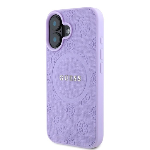 Apple iPhone 16 Guess Saffiano Peony Stamp MagSafe husă (Mov) - GUHMP16SPSAPSMEU