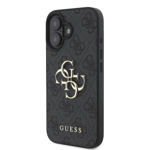 Apple iPhone 16 Guess PU 4G Metal Logo husă (Gri) - GUHCP16S4GMGGR