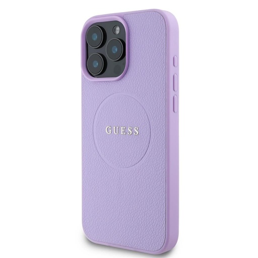 Apple iPhone 16 Pro Max Guess PU Grained Classic Logo MagSafe husă (Mov) - GUHMP16XPGHSMMU