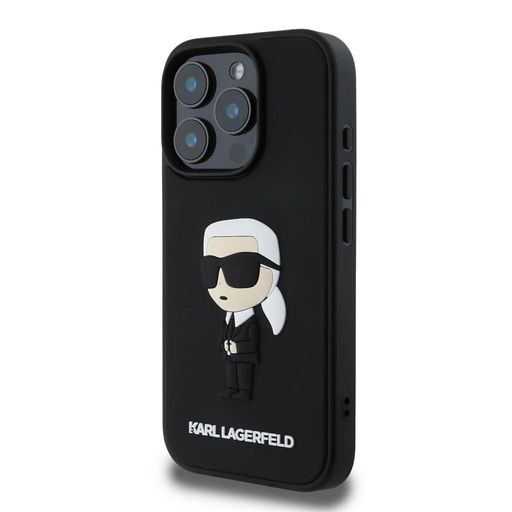 Apple iPhone 16 Pro Karl Lagerfeld 3D Iconic husă (Negru) – KLHCP16L3DRKINK