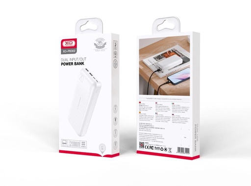 XO PB302 power bank 20000 mAh (Alb) – digital ecran