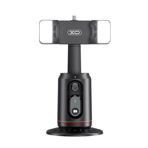 XO SS16 AI Bluetooth selfie stick (Negru) – două LED lumină, urmărire facială, automat control