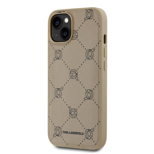 Apple iPhone 14 Karl Lagerfeld PU Karl Heads Pattern MagSafe husă (Bej) – KLHMP14SPGKHPHE