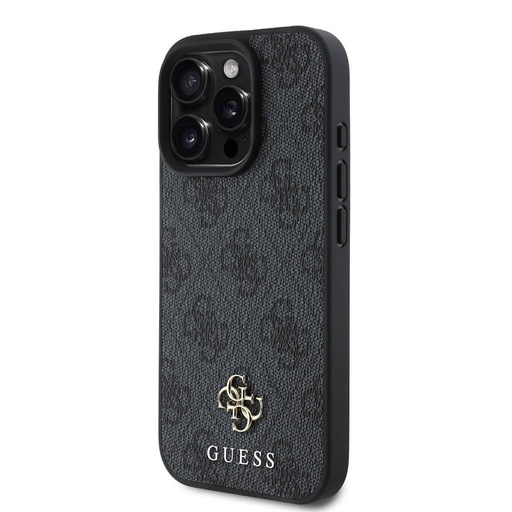 Apple iPhone 16 Pro Guess PU 4G Small Metal Logo MagSafe husă (Gri) - GUHMP16LP4SM4MK
