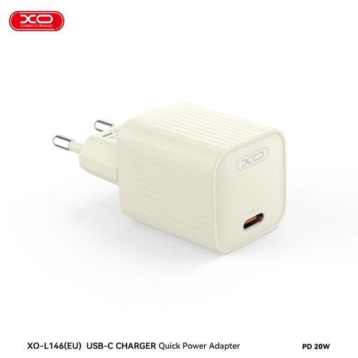 XO L146 PD 20W încărcător rapid (Bej) – USB-C conector