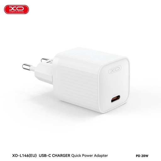 XO L146 PD 20W încărcător rapid (Alb) – USB-C conector