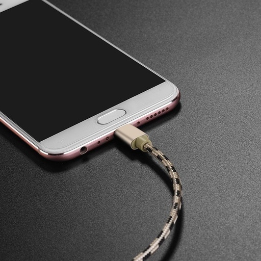 Borofone BX24 microUSB cablu, textil, 1m, auriu