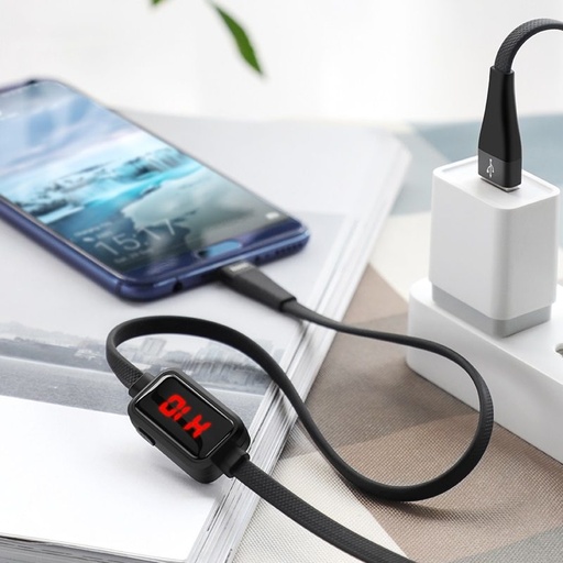 Hoco S4 type-C cablu, 3A, LED indicator de stare, supraîncărcare împotriva protecție, negru