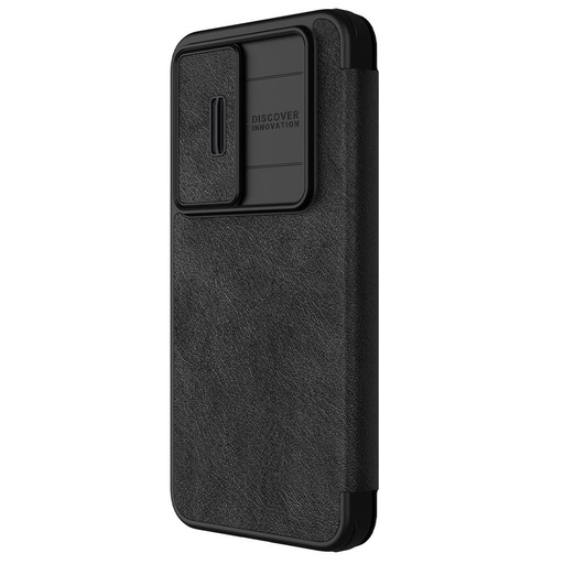 Samsung Galaxy S24 Nillkin Qin pro cu protecție cameră husă tip carte (Negru)