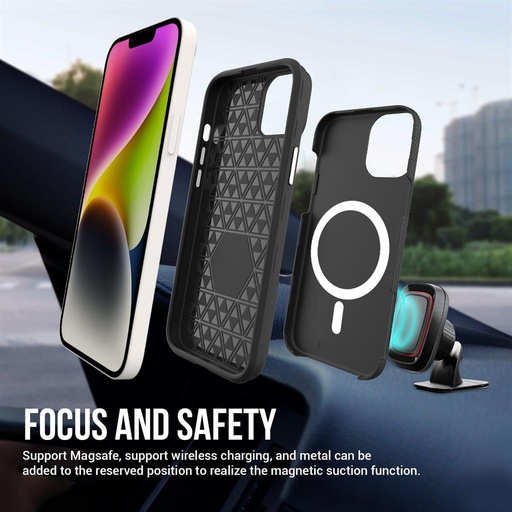 Apple iPhone 14 TOKO Triangle MagSafe husă spate (Negru)