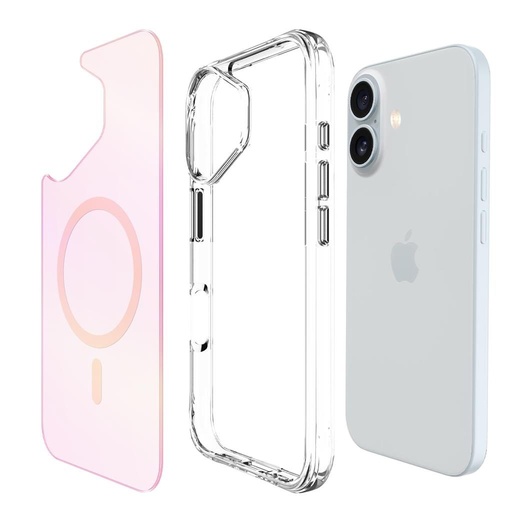 Apple iPhone 16 TOKO Pure rainbow magsafe husă spate (Roz)