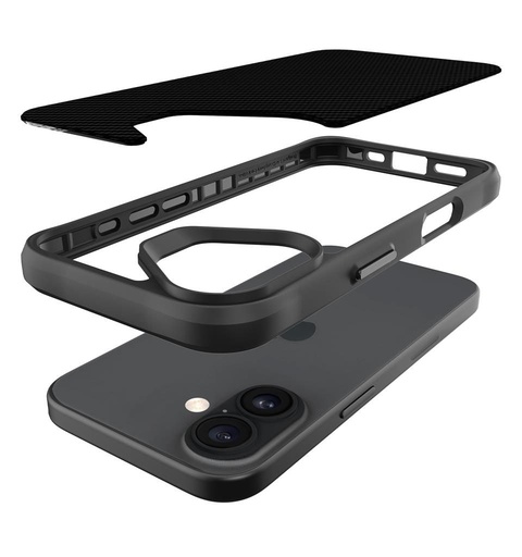 Apple iPhone 16 TOKO Carbon fiber husă spate (Negru)