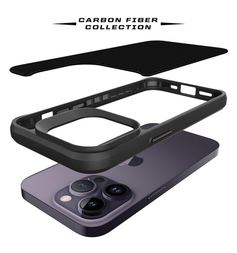 Apple iPhone 14 Pro Max TOKO Carbon fiber husă spate (Negru)