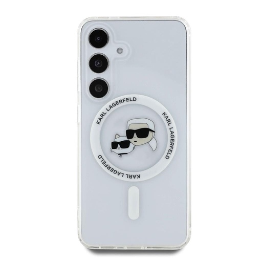 Samsung Galaxy S25 Karl Lagerfeld IML K&CH Heads MagSafe husă (Transparent) – KLHMS25SHLSKCH