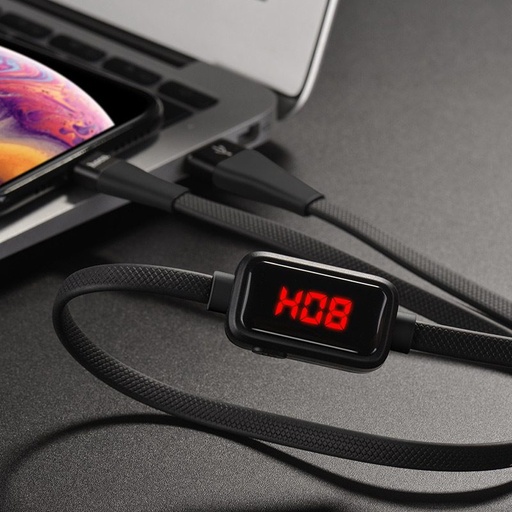 Hoco S4 lightning cablu, 3A, LED indicator de stare, supraîncărcare împotriva protecție, negru