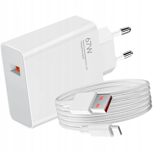 Xiaomi de rețea încărcător Type-C cu cablu (Alb) - 67W - MDY-12-EH