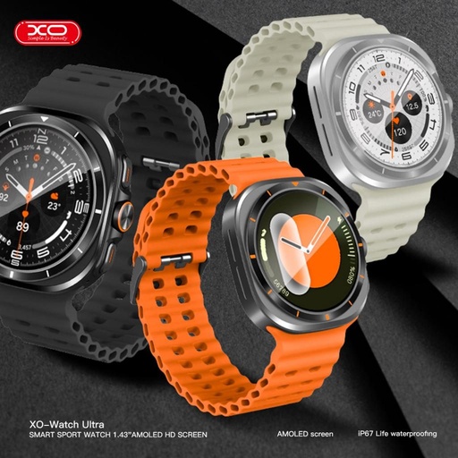 XO Watch Ultra AMOLED ceas inteligent (Portocaliu) – ceas sport, preluare apel, mare cu luminozitate ridicată ecran