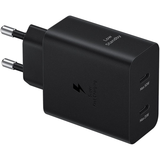 Samsung PD Dual USB-C de rețea încărcător rapid 50W + USB-C cablu (Negru)