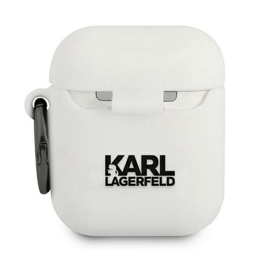 Apple AirPods Karl Lagerfeld husă din silicon Choupette (Alb) – KLACA2SILCHWH