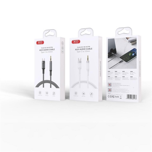 XO NB-R279B USB-C – 3,5 mm audio cablu (Alb) – 1,0 m
