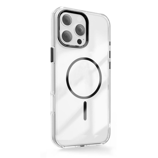 Apple iPhone 16e Transparent thin MagSafe husă spate (Negru)