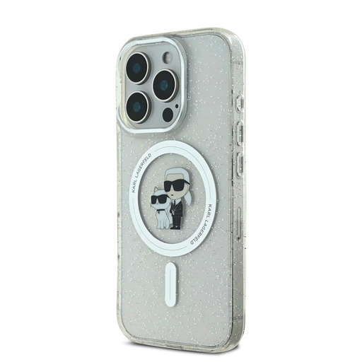 Apple iPhone 16 Pro Max Karl Lagerfeld IML Glitter Karl and Choupette MagSafe husă (Transparent) - KLHMP16XHGKCNOT