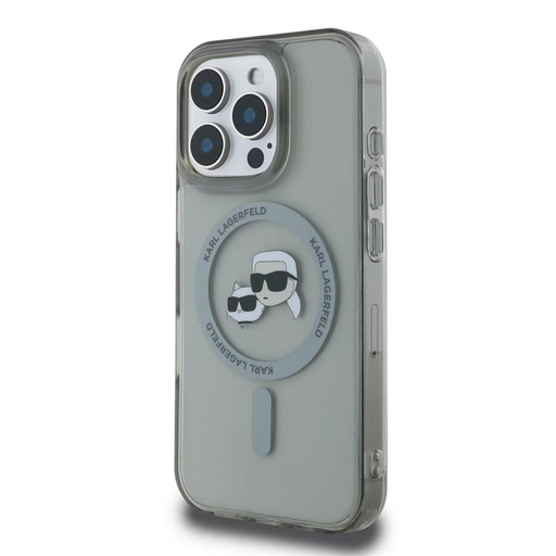 Apple iPhone 16 Pro Max Karl Lagerfeld IML K&CH Heads Metal Frame MagSafe husă (Negru) - KLHMP16XHLSKCK