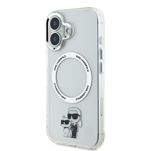 Apple iPhone 16 Karl Lagerfeld IML Karl and Choupette MagSafe husă (Transparent) - KLHMP16SHNKCIT