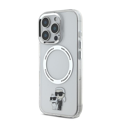Apple iPhone 16 Pro Max Karl Lagerfeld IML Karl and Choupette MagSafe husă (Transparent) - KLHMP16XHNKCIT