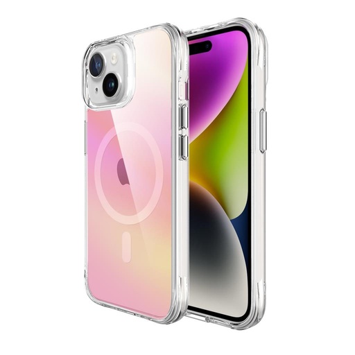 Apple iPhone 15 TOKO Pure rainbow magsafe husă spate (Roz)