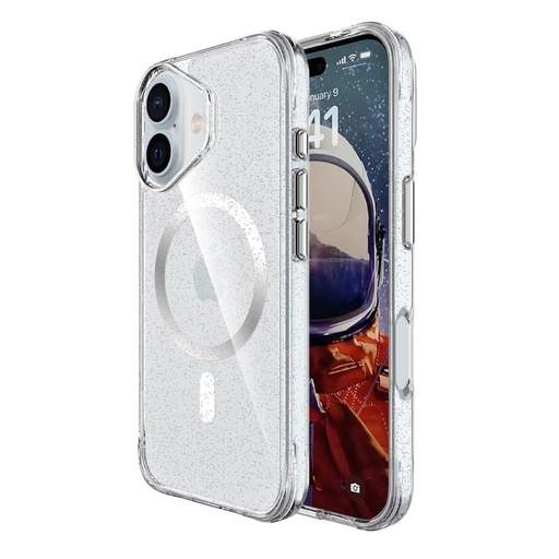 Apple iPhone 16 TOKO Pure Glitter MagSafe husă spate (Argintiu)