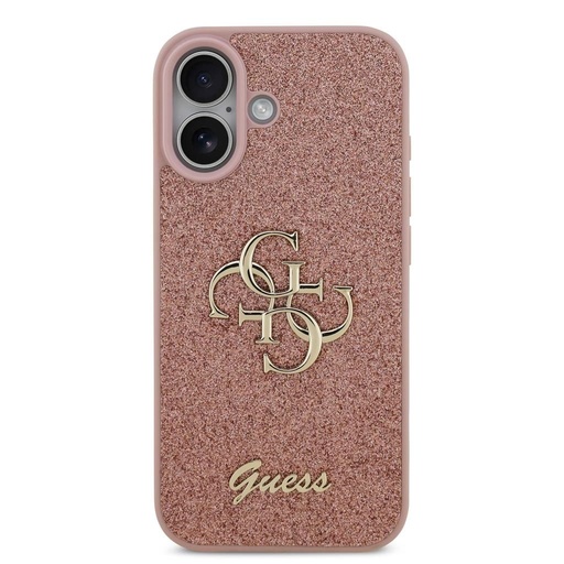 Guess PU Fixed Glitter 4G Metal Logo husă iPhone 17 (Roz) - GUHCP17SHG4SGP