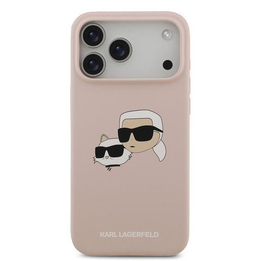 Karl Lagerfeld Liquid Silicone Double Heads MagSafe husă iPhone 17 Pro Max (Roz) - KLHMP17XSKCHPPLP