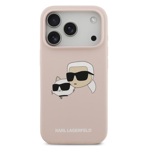 Karl Lagerfeld Liquid Silicone Double Heads MagSafe husă iPhone 17 Pro (Roz) - KLHMP17LSKCHPPLP