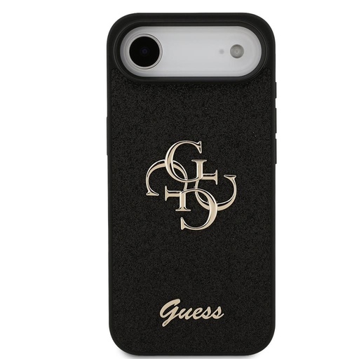 Guess PU Fixed Glitter 4G Metal Logo husă iPhone 17 Air (Negru) - GUHCP17MHG4SGK