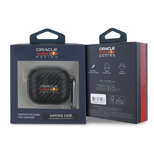 Apple AirPods 4 Roșu Bull PU Carbon husă AirPods 4 (Negru) - RBA4PUCAILK