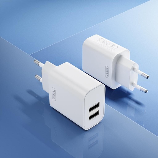 XO CE34 de perete încărcător 2×USB 2.4A (Alb)