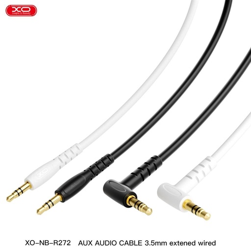 XO NB-R272 3,5 mm – 3,5 mm cu conector în unghi audio cablu (Alb) - 1,0 m
