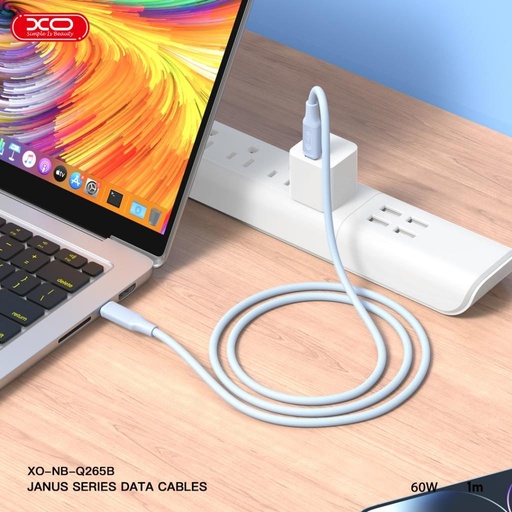 XO NB265 USB – USB-C cablu (Albastru) - 1,0 m - 2.4A