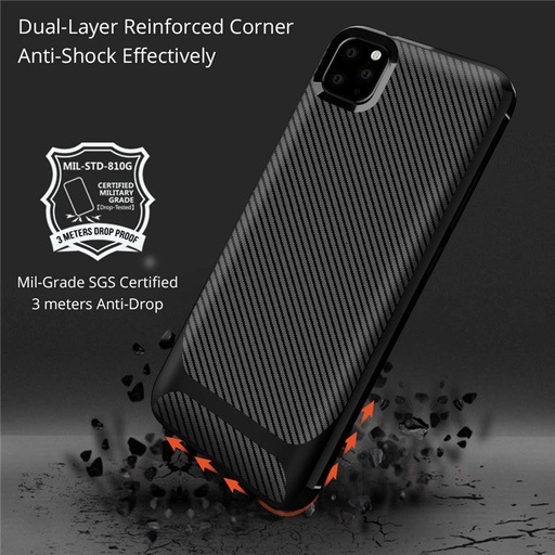 Apple iPhone 11 Pro carbon protect husă spate (Negru)